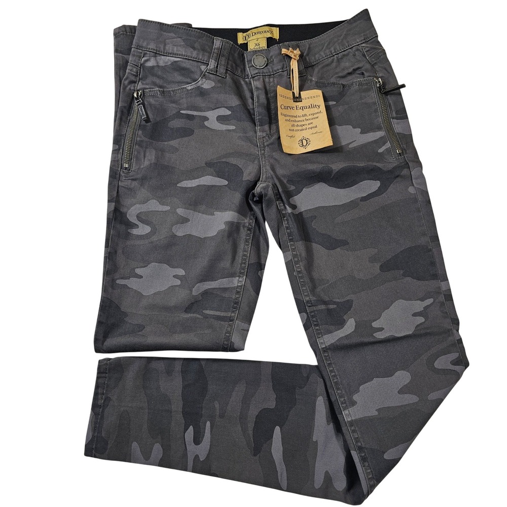 Democracy Ab Technology Jeggings Womens 4 Grey Camo Curve Equality Slimming Pant